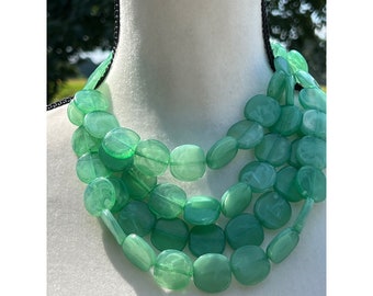 NY & Company Green Multi-Strand Necklace