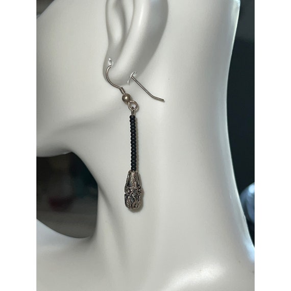 Artisan Sterling Silver Bead Dangle Earring - image 5