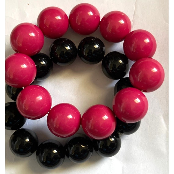Artisan Red And Black Wood Stretch Bracelet (Set … - image 8