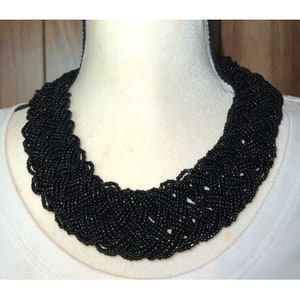 Charming Charlie Black Seed Bead Braided Necklace — 18”