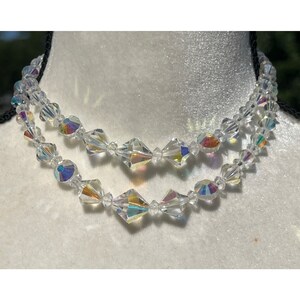 Glass Faceted Beads Necklace -- 14&quot;