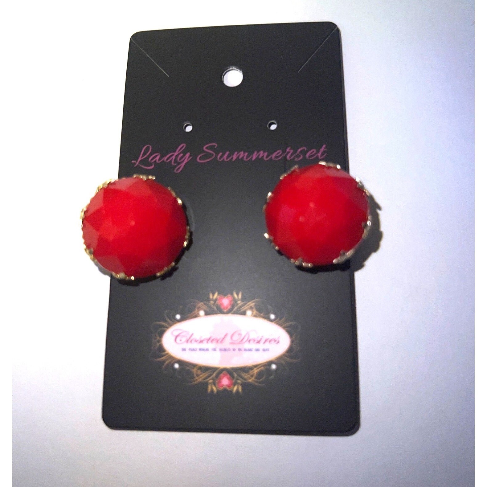 Boucles D'oreilles Clips Années 80 - Résine Orange Et Pierre - Marque CHRISTIAN LACROIX - Superbe Qualité