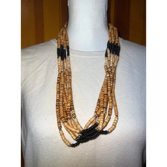 Artisan Wooden Bead Multistrand Necklace — 28” - image 3