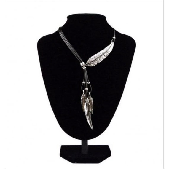 Silver Feather “Y” Necklace— 18” - image 3