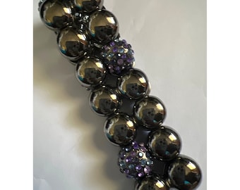 Bracciale Stretch in Cristallo Metallo Nero