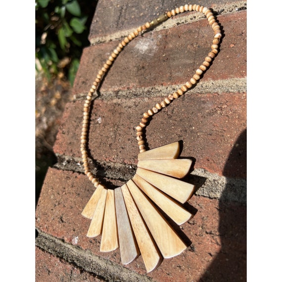 Vintage Shell Fan Statement Bohemian Style Neckla… - image 8