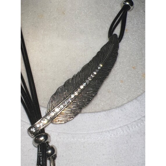 Silver Feather “Y” Necklace— 18” - image 7