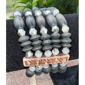 Bohemian Wood & Bead Bracelet
