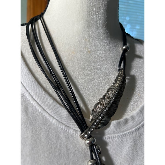 Silver Feather “Y” Necklace— 18” - image 8
