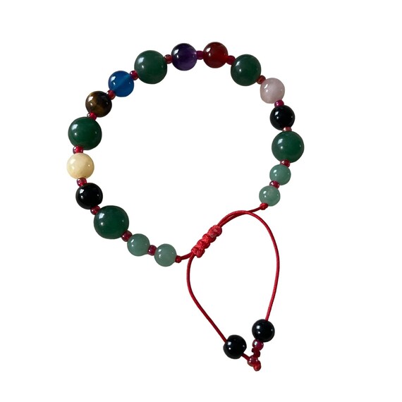 Multi-color Glass Bead Bracelet --7.75" - image 6