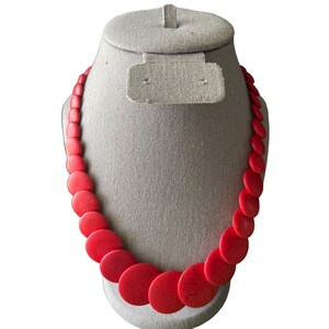 Artisan Coral Flat Disc Necklace -- 20&quot;