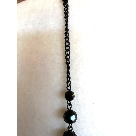 Black Faceted Strand Black  Glass  Beads -- 58" - image 10