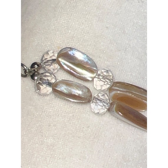 Abalone Shell & Faceted Crystal Statement Necklac… - image 10