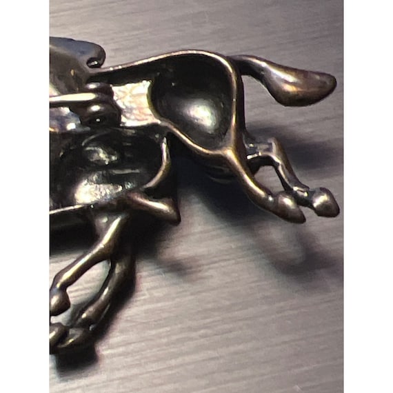 Four Running Horses Sterling Pin -- 2" - image 8