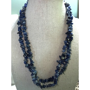 Lapis Lazuli Chip Necklace -- 36&quot;