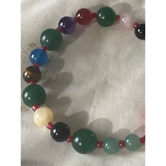 Multi-color Glass Bead Bracelet --7.75" - image 7
