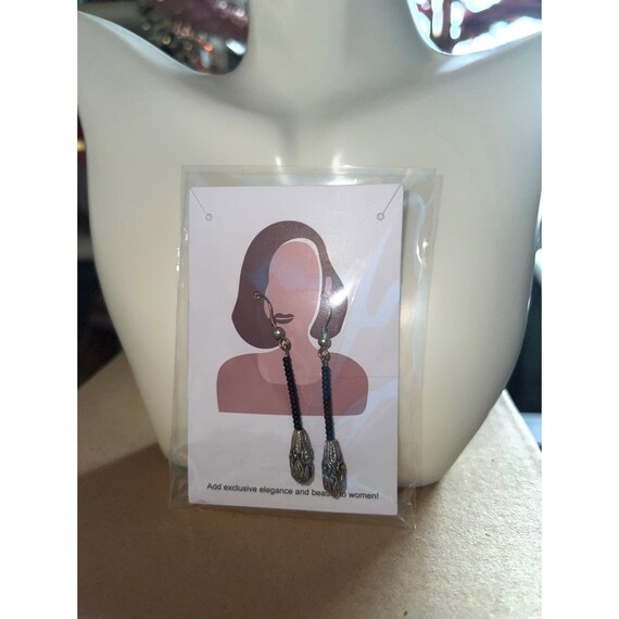 Artisan Sterling Silver Bead Dangle Earring - image 10