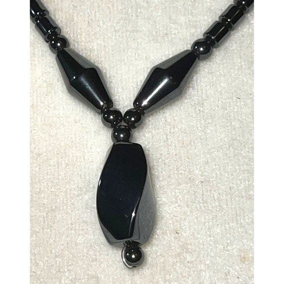 Genuine Black Hematite Pendant Necklace -- 18" - image 6