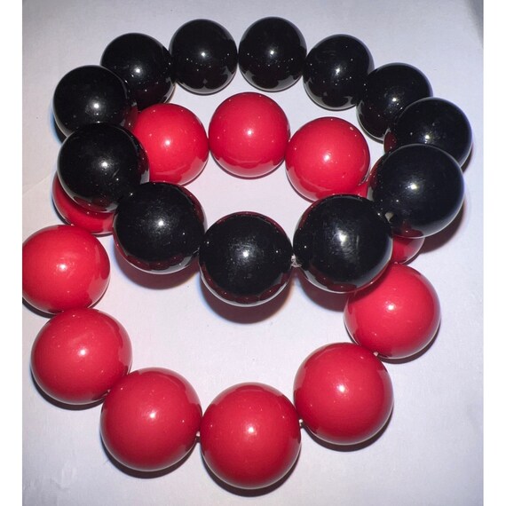 Artisan Red And Black Wood Stretch Bracelet (Set … - image 9