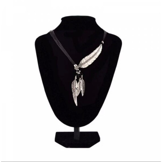 Silver Feather “Y” Necklace— 18” - image 5
