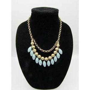 Lia Sophia turquoise and gold necklace