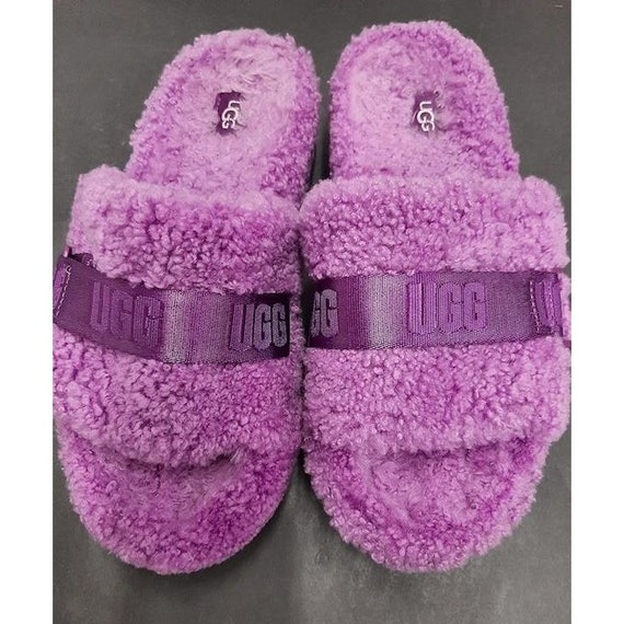 UGG Fuzzy Purple Slip On Women's Sandals --  Size… - image 1