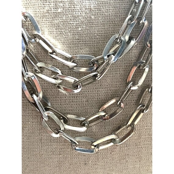 Silver-tone Multi-Link Necklace -- 18" - image 5