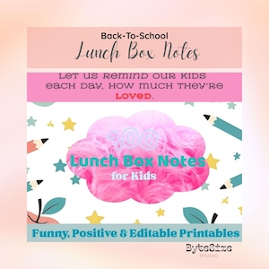 Printable Lunch Box Notes for Kids: 100 Funny, Positive Messages (Instant Download)