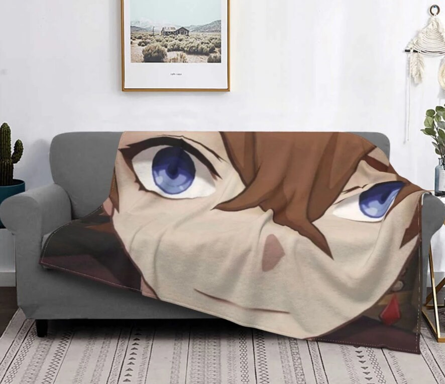 Childe Genshin Impact Blanket Flannel Ajax Autumn Anime Breathable Super Warm Throw Blankets for Bedding Travel Bedding Throws/Bedroom Gifts
