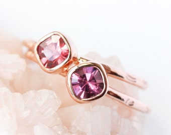 Spinel & 14k gold ring, cushion cut, grey blue lavender peach pink spinel engagement ring, colored engagement, august birthstone, rose gold