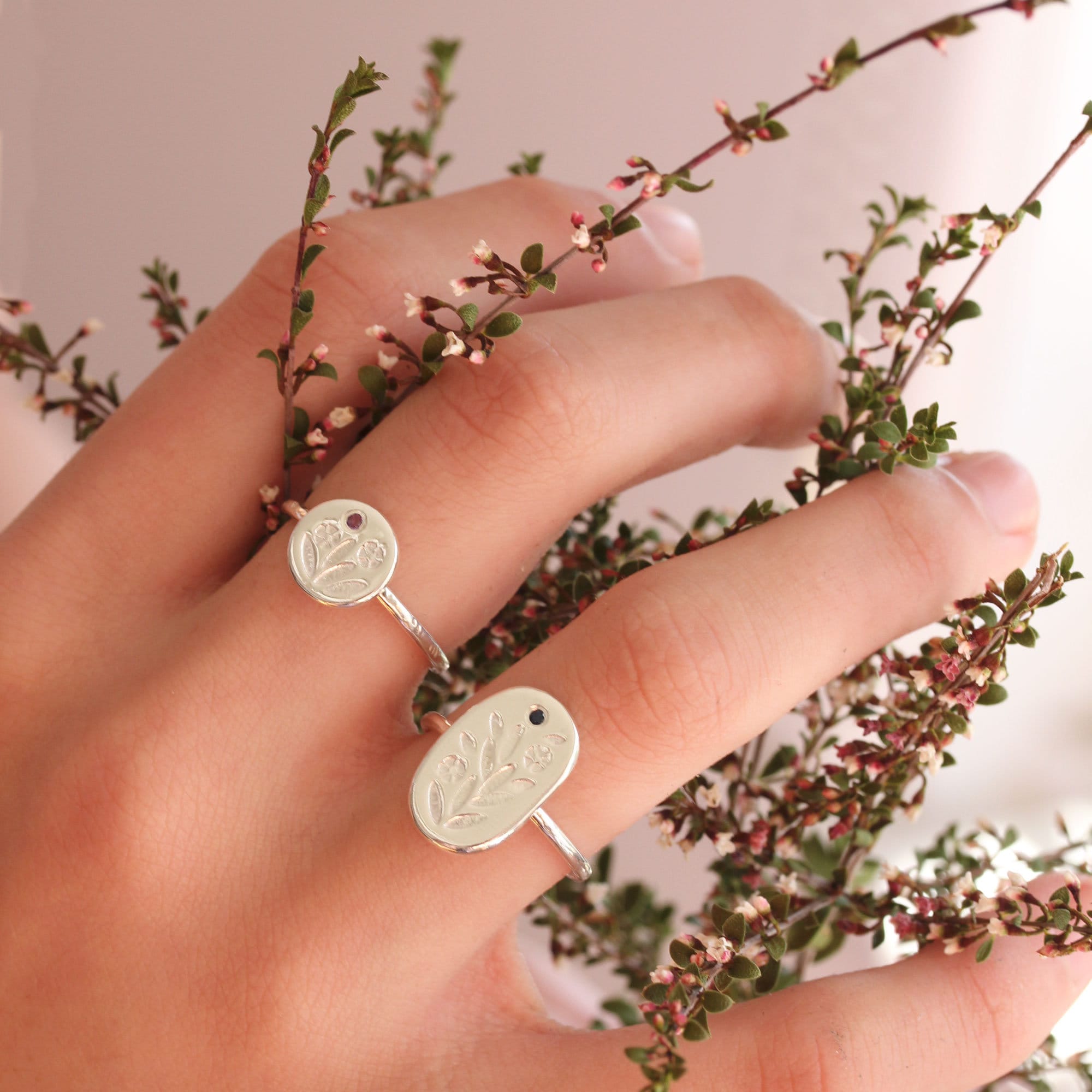 Sterling silver floral ring flower ring Etsy