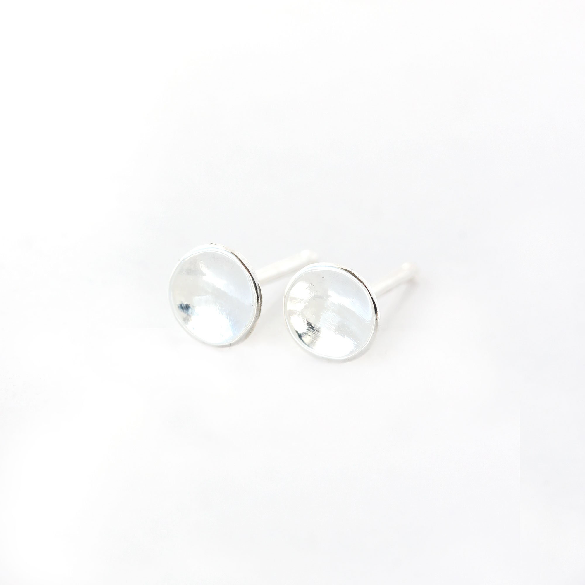 Small Sterling Silver Stud Earrings Pebble Organic Recycled Etsy