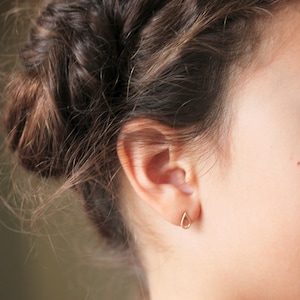 Teardrop stud earrings, rain, droplet, small 14k gold everyday stud earrings, sterling silver, minimal, delicate Raine Stud Earrings image 5