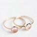 Rose quartz rose gold ring, Valentines Day gift, 14k gold, rose cut, pastel pink, delicate gold ring, gift for her, mothers day, stack ring