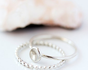 Pebble ring, sterling silver, delicate stacking ring, eco friendly, recycled, thin silver band, organic, stack ring