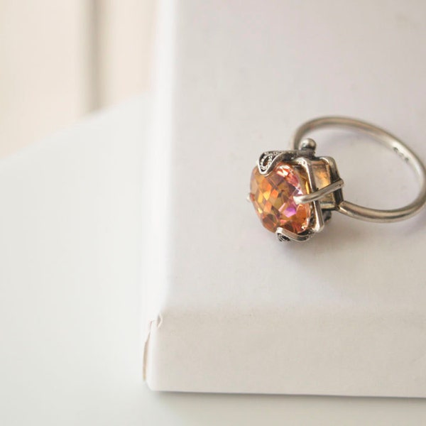 CUSTOM ORDER for Margie - sterling silver and twilight topaz ring