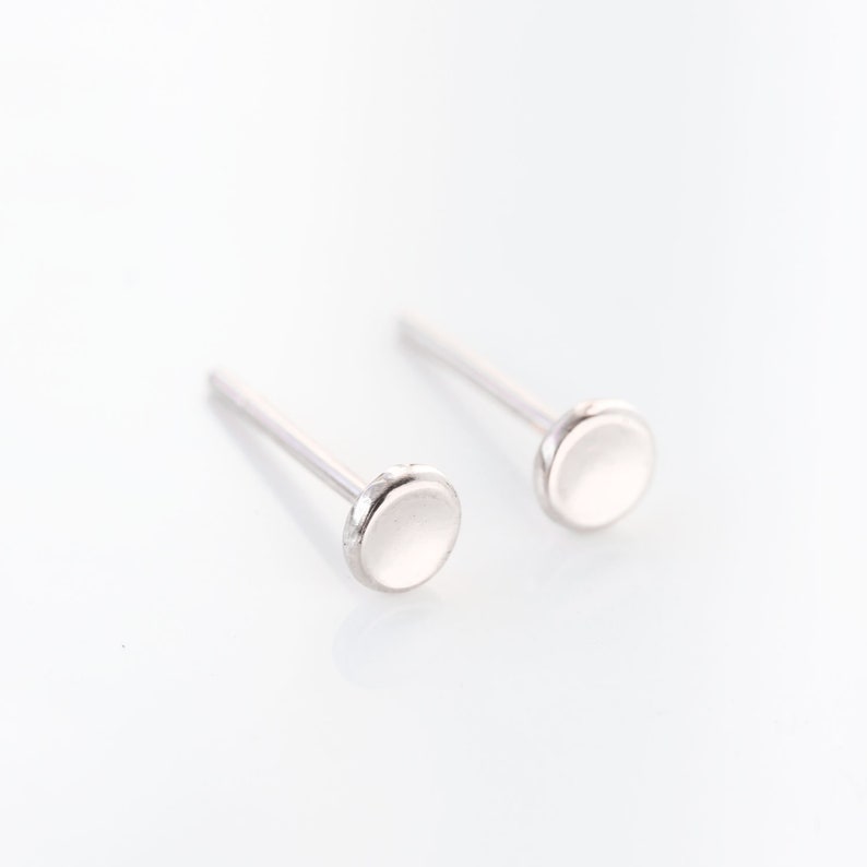 Tiny pebble 14k gold stud earrings, solid 14k gold, gift for her, small rose gold earrings, recycled, minimalist, post earrings White gold