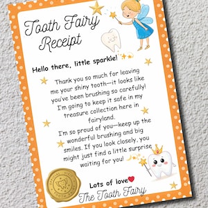 Editable Tooth Fairy Receipt: Printable Keepsake (Canva Template Digital Download)