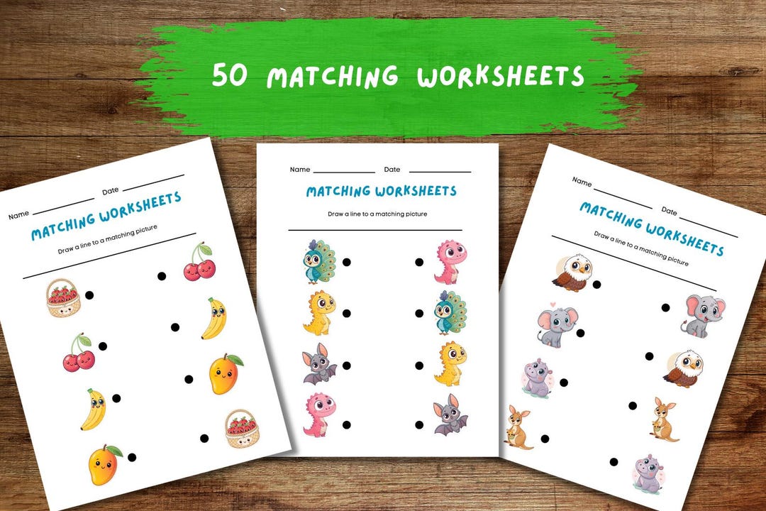 Printable Matching Worksheets for Kids, Match the Picture Activity ...
