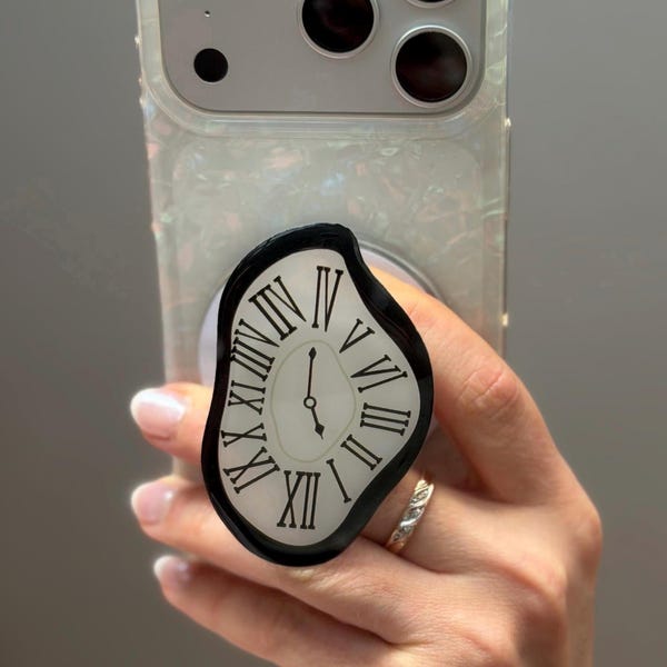 Soporte para teléfono MagSafe con diseño de reloj derretido: diseño vintage psicodélico, soporte para Kindle.