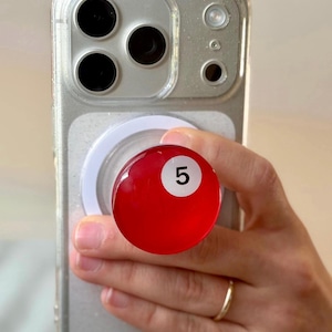 MagSafe Phone Grip • Retro Magnetic Kindle Holder, Red Pool Ball #5 Tablet Accessory
