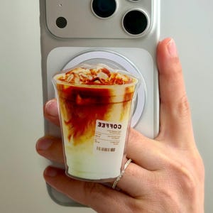 Caffeine Lover MagSafe Phone Grip: Magnetic Kindle Holder, Coffee Accessory