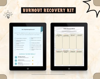 Burnout Recovery Kit: Mental Health Journal & Stress Relief (Digital Download) | Stress Tracker
