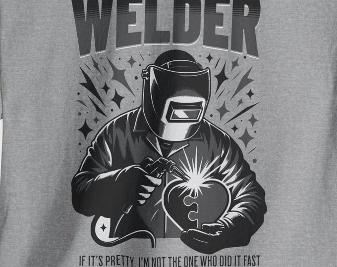 Welder Graphic T-Shirt | Welding Helmet Spark Design, Tradesman Tee