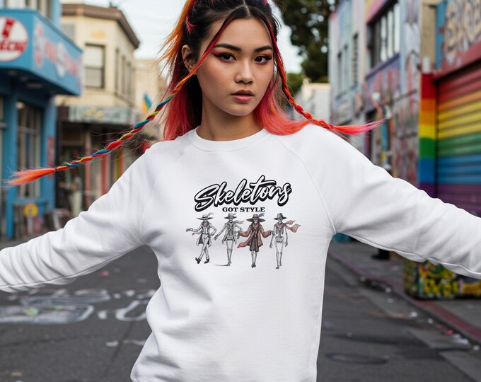 Spooky Chic Skeleton Sweatshirt: Halloween Party Apparel