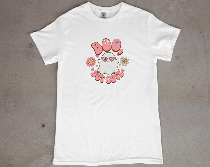 Boo, But Cute: Kawaii Ghost Tee with Pink Heart Glasses