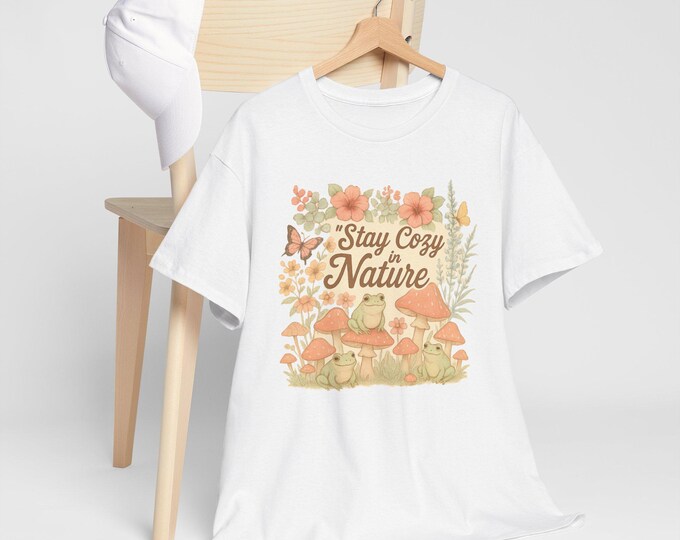 Nature Inspired Heavy Cotton Tee: Unisex Outdoor Adventure Shirt