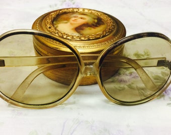 Vintage French Sunglasses Brown Retro