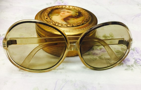Vintage French Sunglasses Brown Retro