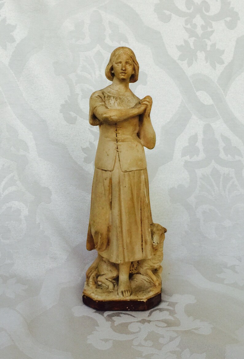 Antique French Saint Genevieve Statue 1800s Patron Saint of image 0